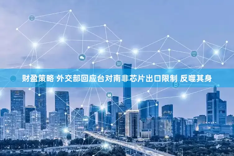 财盈策略 外交部回应台对南非芯片出口限制 反噬其身